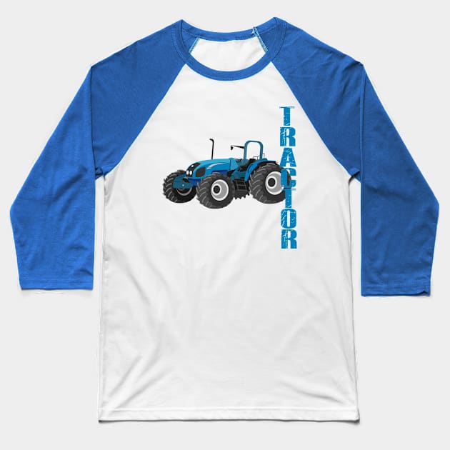 tractor blue toddler Baseball T-Shirt by osvaldoport76
